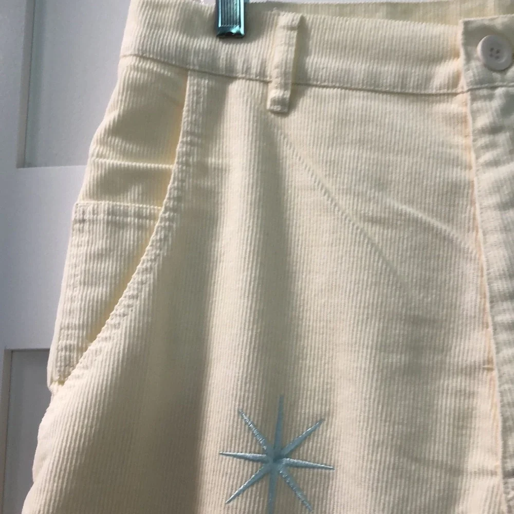 NEW Flan Labs CONSTELLATION CORDUROY PANTS Mens M 100% cotton embroidery NWT